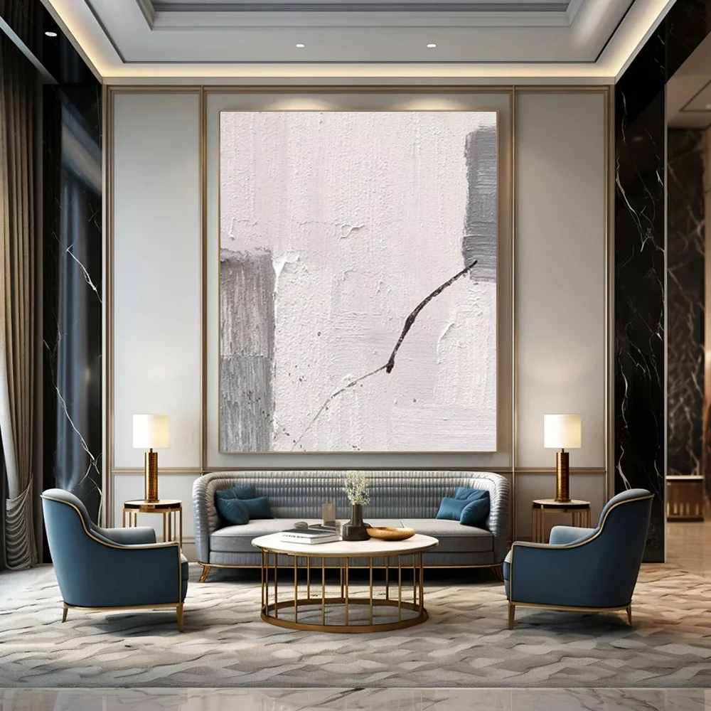 Bold White City - large diy art for modern home